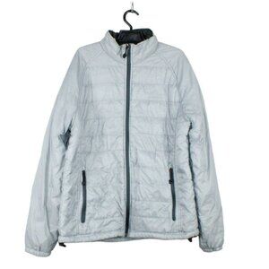 **LL Bean Gray Quilted Primaloft Full Zipper Jacket Size